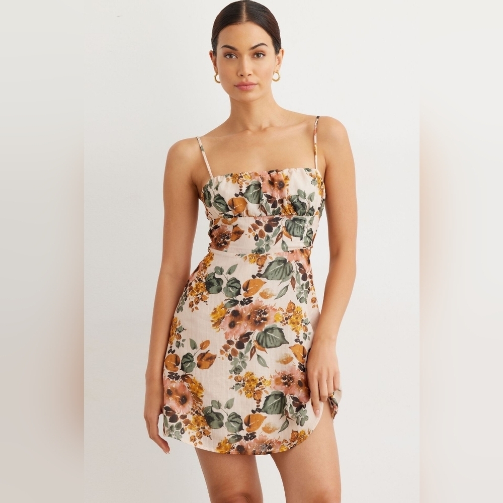 #150 Floral Print Spaghetti Strap Dress Size Extra Small NWT